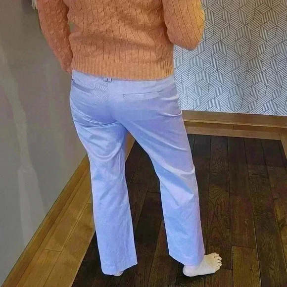 Lilac Metallic Shimmery Chino Ankle Trouser, Size 8 - Picture 3 of 5